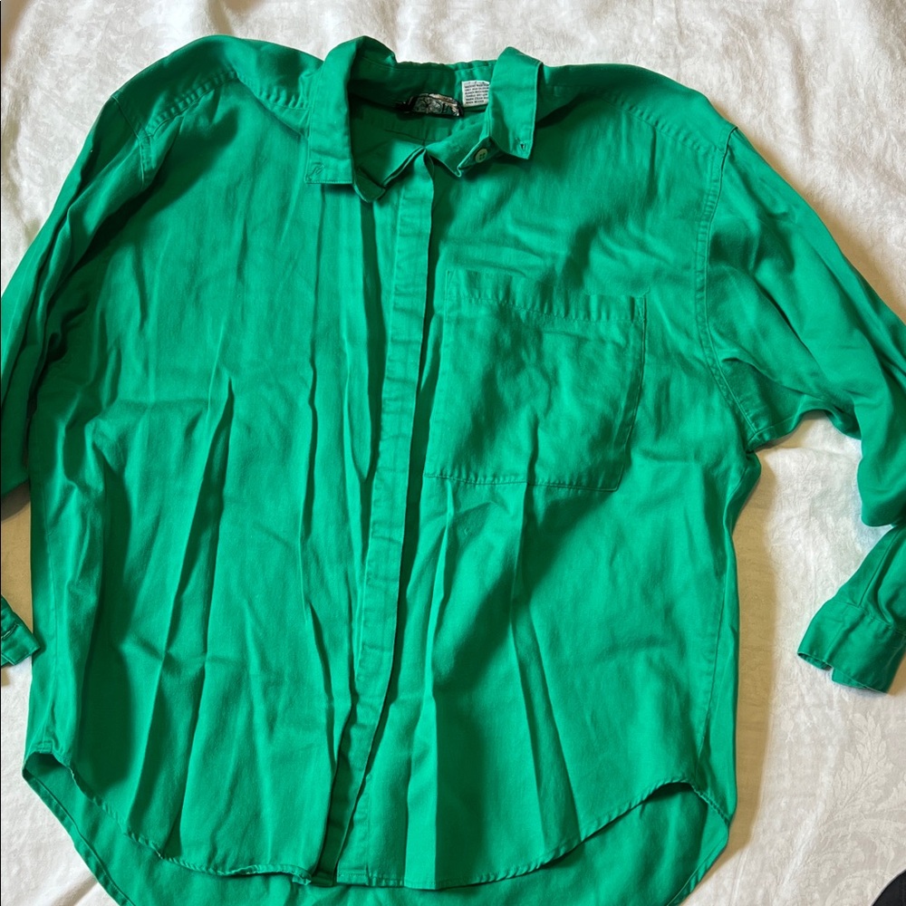 Emerald Green Women's Button Down Shirt